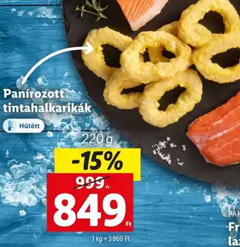 Panírozott tintahalkarikák 220g