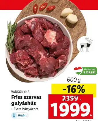 Lidl VADKONYHA Friss szarvas gulyáshús 600g ajánlat