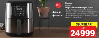 Lidl Masterpro Digitális forrólevegős fritőz 4l 1500w ajánlat