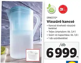 Lidl ERNESTO Vízszűrő kancsó ajánlat