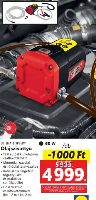 Lidl ULTIMATE SPEED Olajszivattyú 60w ajánlat