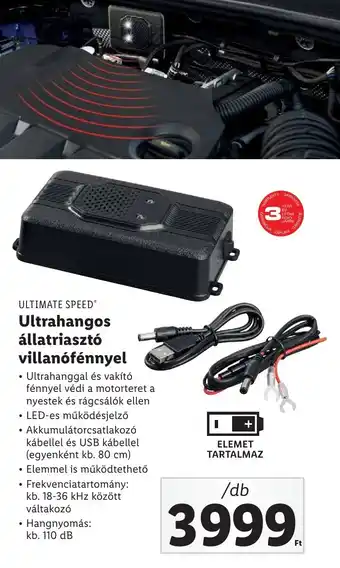 Lidl ULTIMATE SPEED Ultrahangos állatriasztó villanófénnyel ajánlat