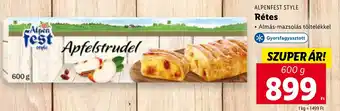 Lidl ALPENFEST STYLE Rétes 600g ajánlat
