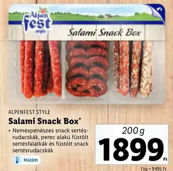 Lidl ALPENFEST STYLE Salami Snack Box 200g ajánlat