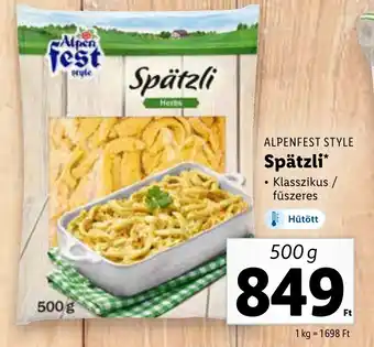 Lidl ALPENFEST STYLE Spätzli 500g ajánlat