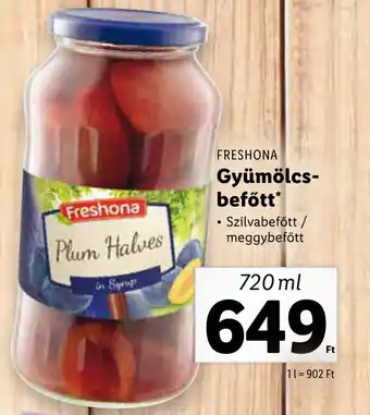 Lidl FRESHONA Gyümölcsbefőtt 720ml ajánlat