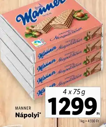 Lidl MANNER Nápolyi 4x75g ajánlat