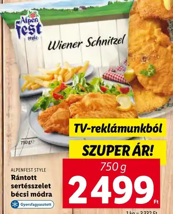 Lidl ALPENFEST STYLE Rántott sertésszelet bécsi módra 750g ajánlat