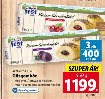 Lidl ALPENFEST STYLE Gốzgombóc 560g ajánlat