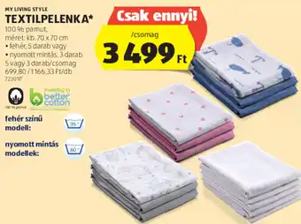 ALDI MY LIVING STYLE TEXTILPELENKA 70x70cm ajánlat
