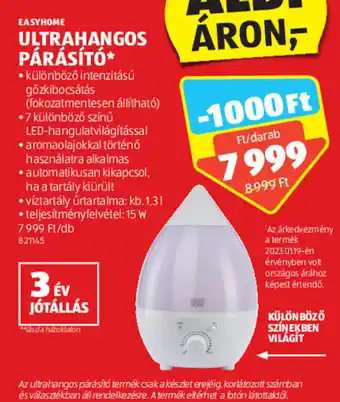 ALDI EASYHOME ULTRAHANGOS PÁRÁSÍTÓ ajánlat