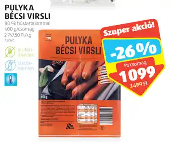 ALDI PULYKA BÉCSI VIRSLI 400g ajánlat