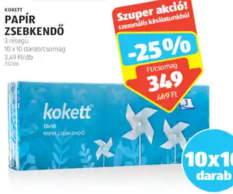 ALDI KOKETT PAPÍR ZSEBKENDŐ 10x10 ajánlat