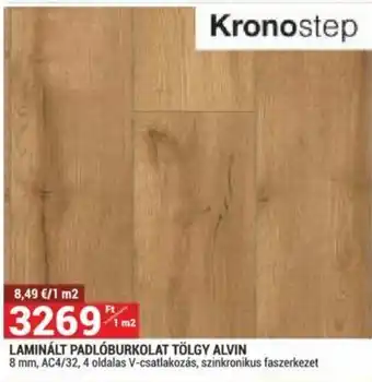 Merkury Market LAMINÁLT PADLÓBURKOLAT TÖLGY ALVIN 8 mm, AC4/32, 4 oldalas V-csatlakozás, szinkronikus faszerkezet ajánlat