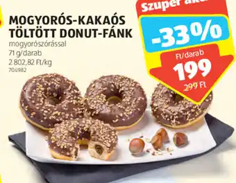 ALDI MOGYORÓS-KAKAÓS TÖLTÖTT DONUT-FÁNK 71 g/darab ajánlat