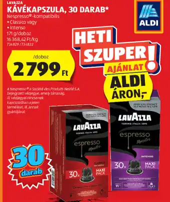 LAVAZZA KÁVÉKAPSZULA, 30 DARAB 171g