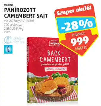 ALDI MILFINA PANÍROZOTT CAMEMBERT SAJT 350g ajánlat