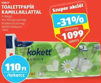ALDI KOKETT TOALETTPAPÍR KAMILLAILLATTAL ajánlat