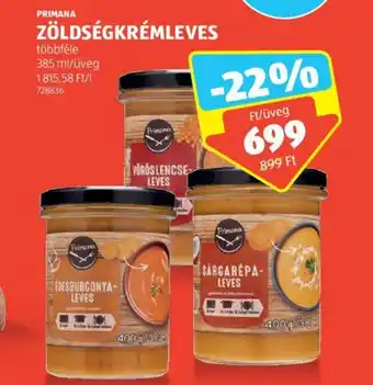 ALDI PRIMANA ZÖLDSÉGKRÉMLEVES 385ml ajánlat