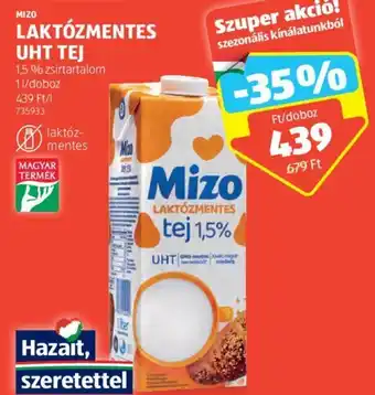 ALDI MIZO LAKTÓZMENTES UHT TEJ 1,5% 1l ajánlat