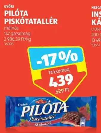 ALDI GYŐRI PILÓTA PISKÓTATALLÉR147g ajánlat