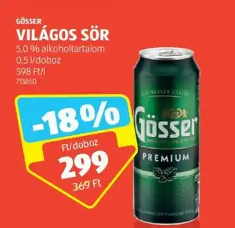 ALDI GÖSSER VILÁGOS SÖR 5% 0,5l ajánlat