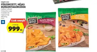 ALDI NATURE'S GOLD FŰSZEREZETT, HÉJAS BURGONYAGEREZDEK 1kg ajánlat