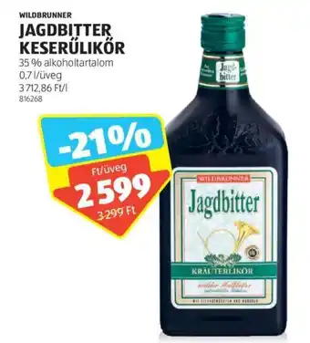 ALDI WILDBRUNNER JAGDBITTER KESERŰLIKŐR 35% 0,7L ajánlat
