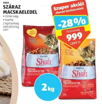 ALDI SHAH SZÁRAZ MACSKAELEDEL 2kg ajánlat