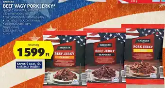 ALDI AMERICAN BEEF VAGY PORK JERKY 70g ajánlat