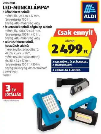ALDI WORKZONE LED-MUNKALÁMPA ajánlat