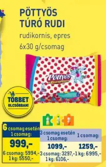Metro PÖTTYÖS TÚRÓ RUDI 6x30g ajánlat