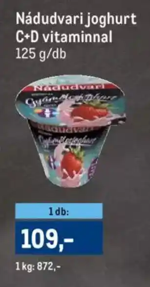 Metro Nádudvari joghurt C D vitaminnal 125 g ajánlat