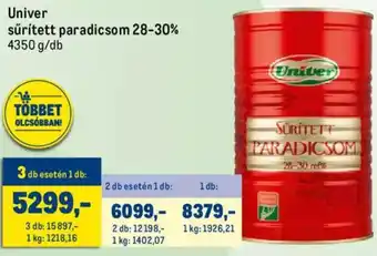Metro Univer sűrített paradicsom 4350g ajánlat