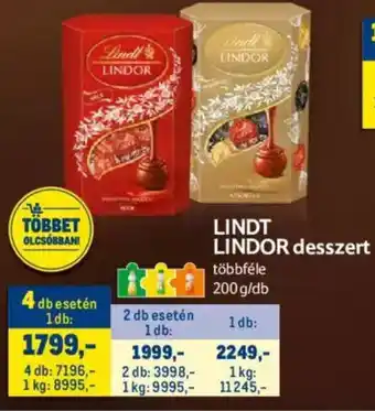 Metro LINDT LINDOR desszert 200g ajánlat