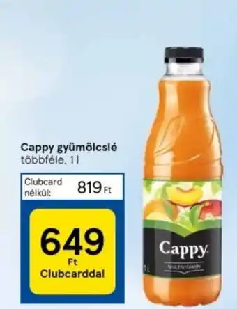 Tesco Cappy gyümölcslé 1l ajánlat