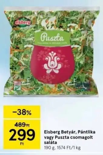 Tesco Eisberg Betyár, Pántlika vagy Puszta csomagolt saláta 190g ajánlat