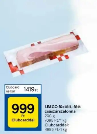 Tesco LE&CO füstölt, főtt császárszalonna 200g ajánlat