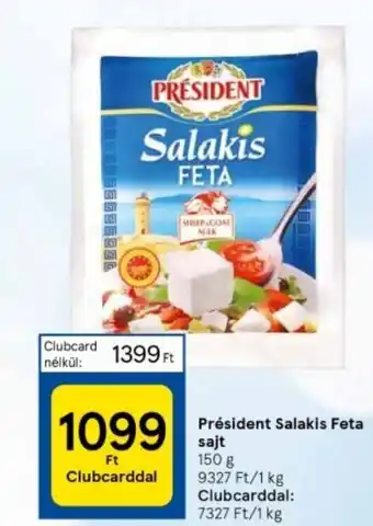 Tesco Président Salakis Feta sajt 150 g ajánlat