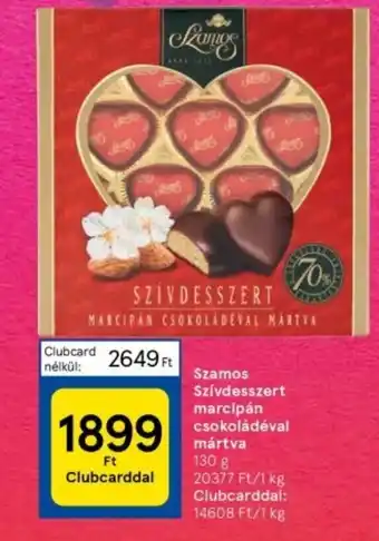 Szamos Szívdesszert marcipán csokoládéval mártva 130 g