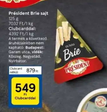 Tesco Président Brie sajt 125 g ajánlat