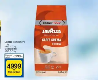 Tesco Lavazza szemes kávé 1,1 kg ajánlat