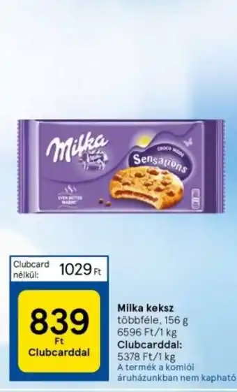 Tesco Milka keksz 156 g ajánlat