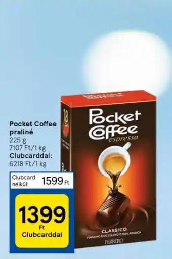 Tesco Pocket Coffee praliné 225 g ajánlat