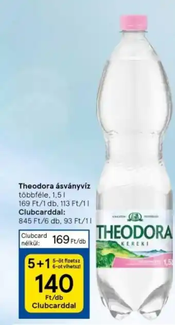Tesco Theodora ásványvíz többféle, 1,5l ajánlat