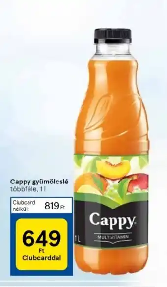 Tesco Cappy gyümölcslé 1l ajánlat