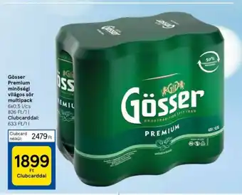 Tesco Gösser Premium minőségi világos sör multipack 6x0,5 l ajánlat