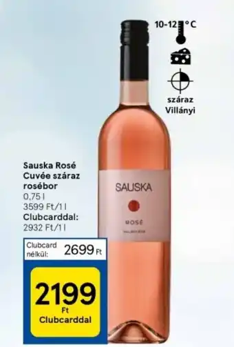 Sauska Rosé Cuvée száraz rosébor 0,75l