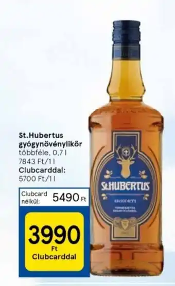 Tesco St.Hubertus gyógynövénylikör többféle, 0,7l ajánlat