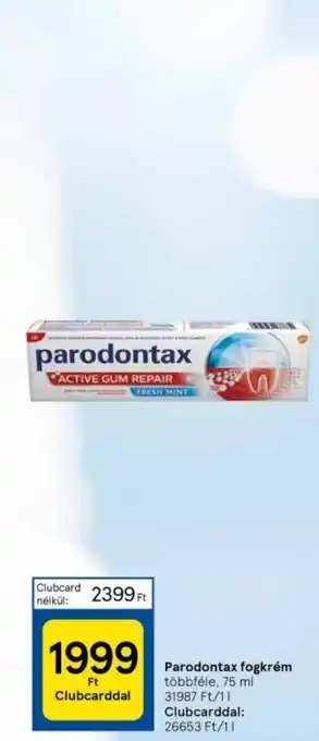 Tesco Parodontax fogkrém 75 ml ajánlat